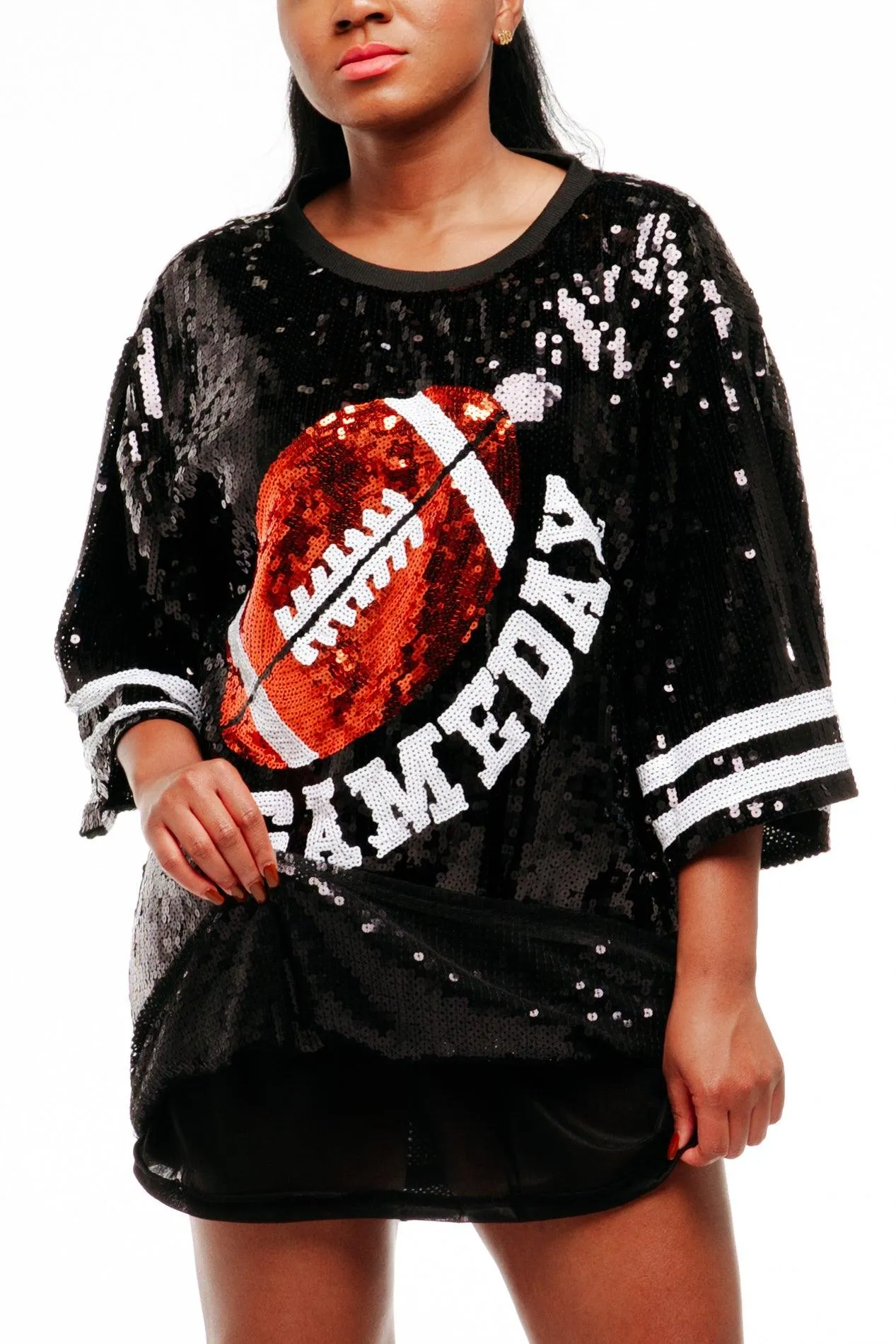 Game Day Sequin Dress - Black