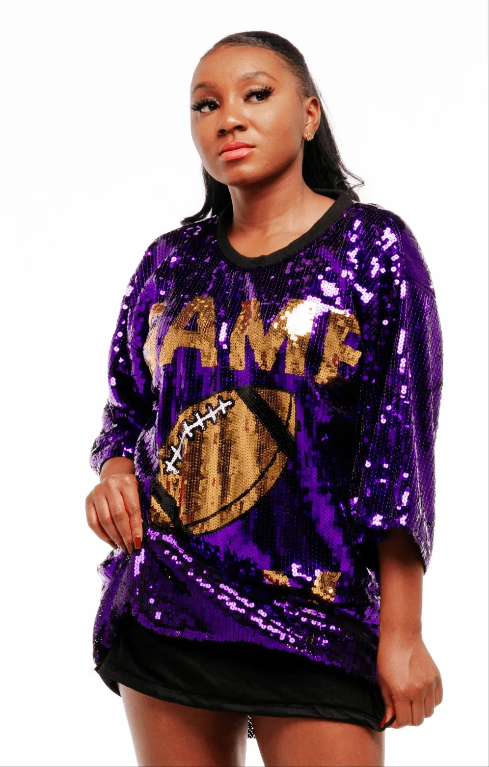 Game Day Sequin Dress - Purple