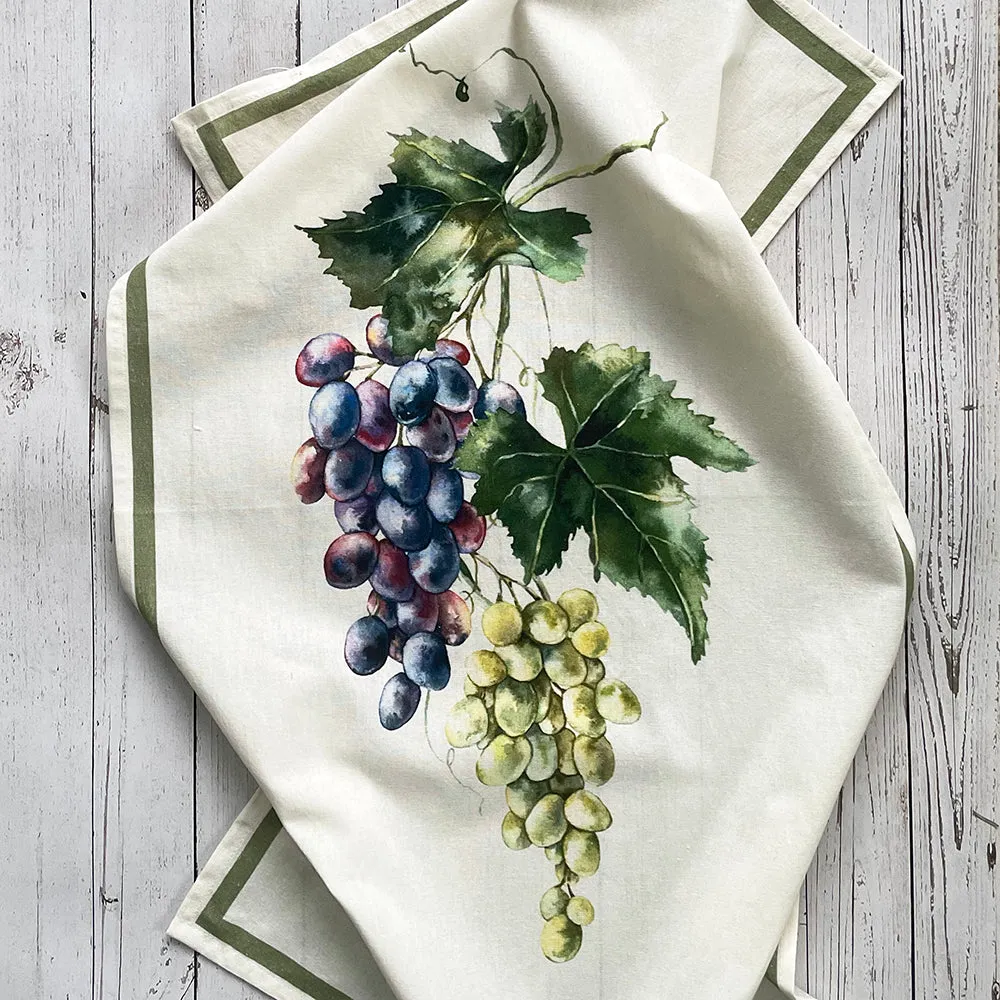 Grape Vine Cotton Tea Towel Set of 2