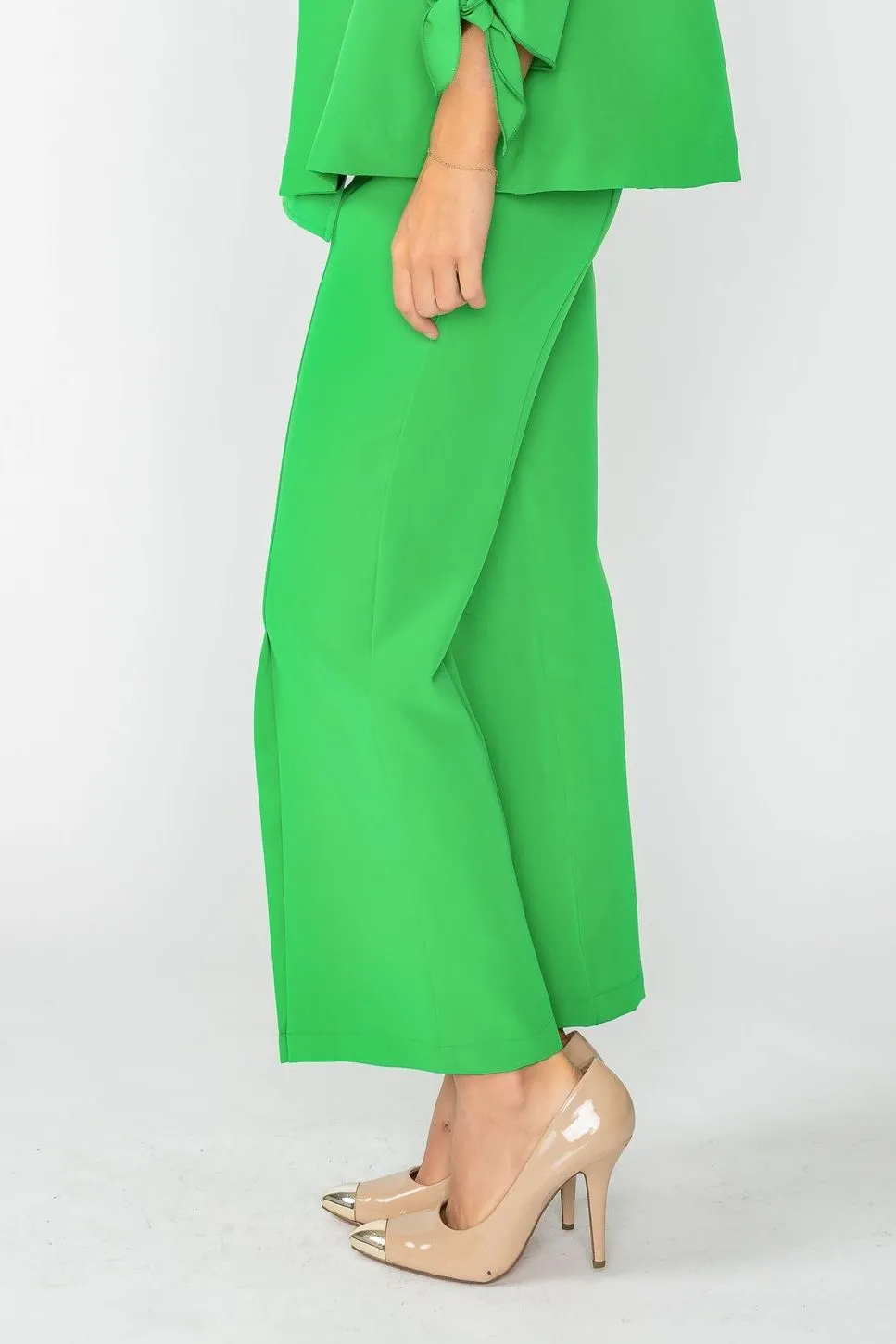 Green Pants With Front Slit