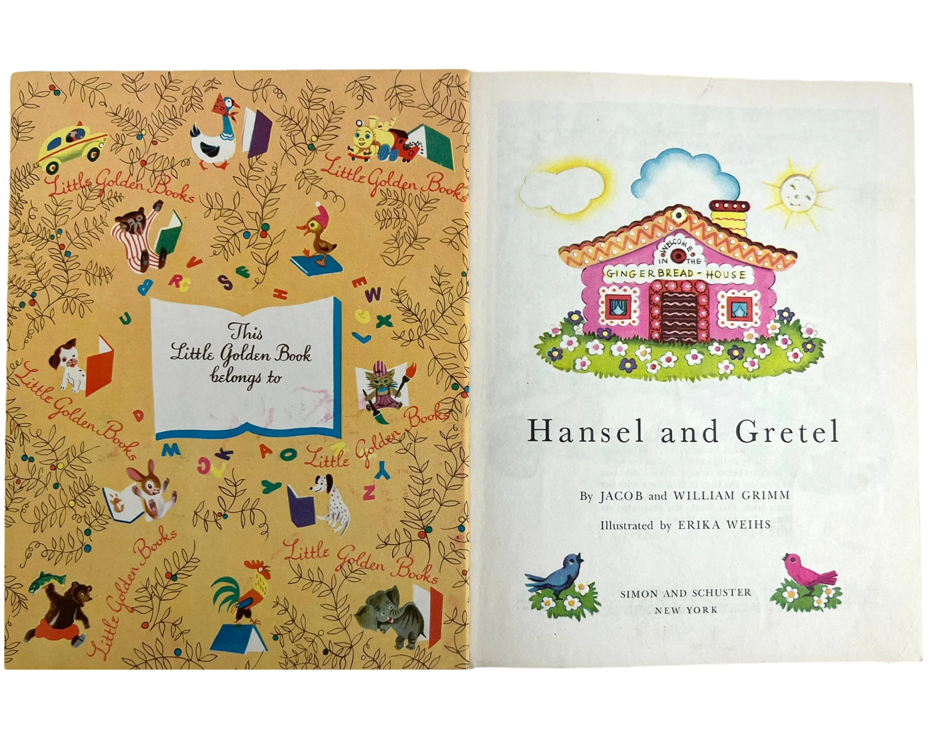 Hansel and Gretel Little Golden Book 1945 H Printing Fine Condition