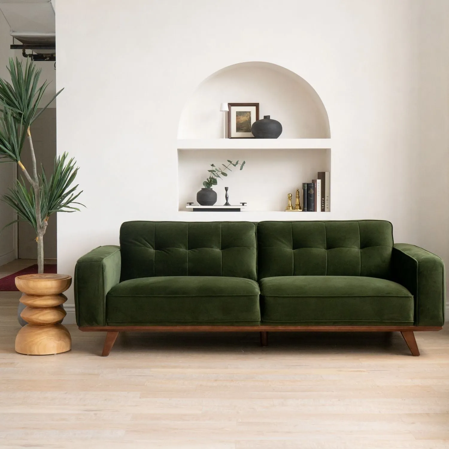 Harbord Olive Green Velvet Sofa