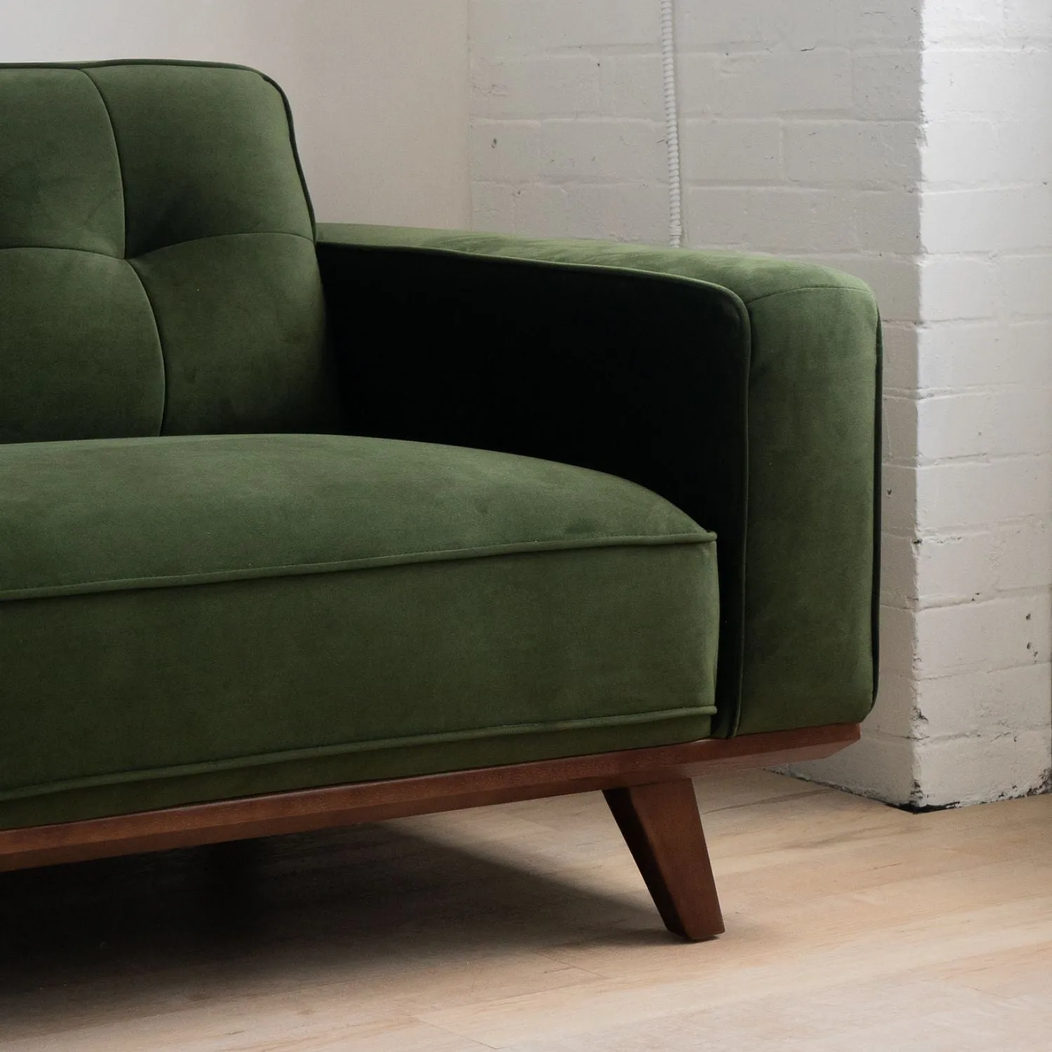 Harbord Olive Green Velvet Sofa