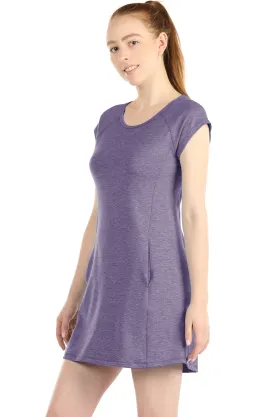 icyzone T-Shirt Dresses for Women - Short Sleeve Tunic Mini Dress with Pockets