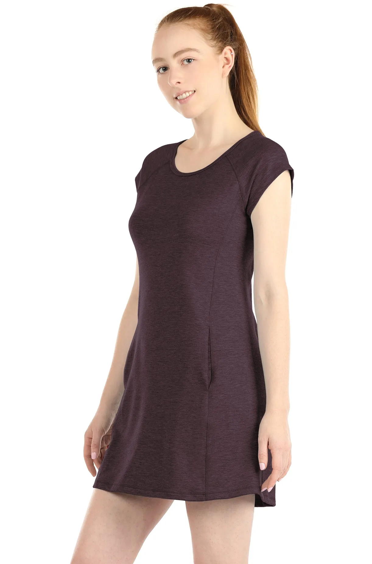 icyzone T-Shirt Dresses for Women - Short Sleeve Tunic Mini Dress with Pockets