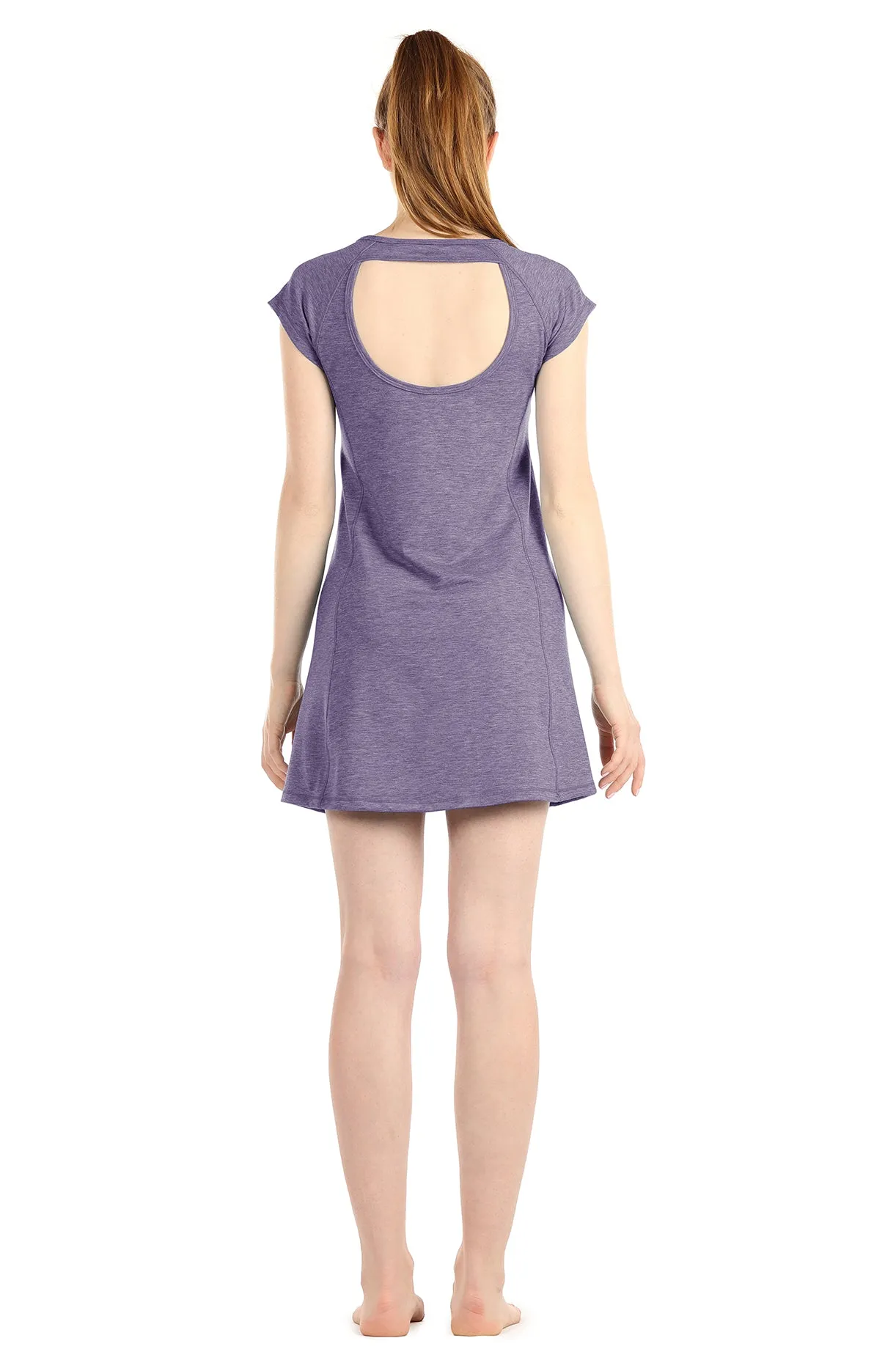 icyzone T-Shirt Dresses for Women - Short Sleeve Tunic Mini Dress with Pockets