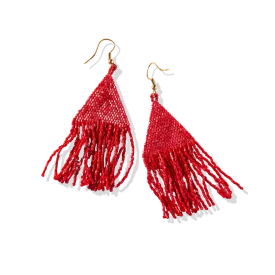 Ink   Alloy Scarlet Red Luxe Petite Fringe Earring