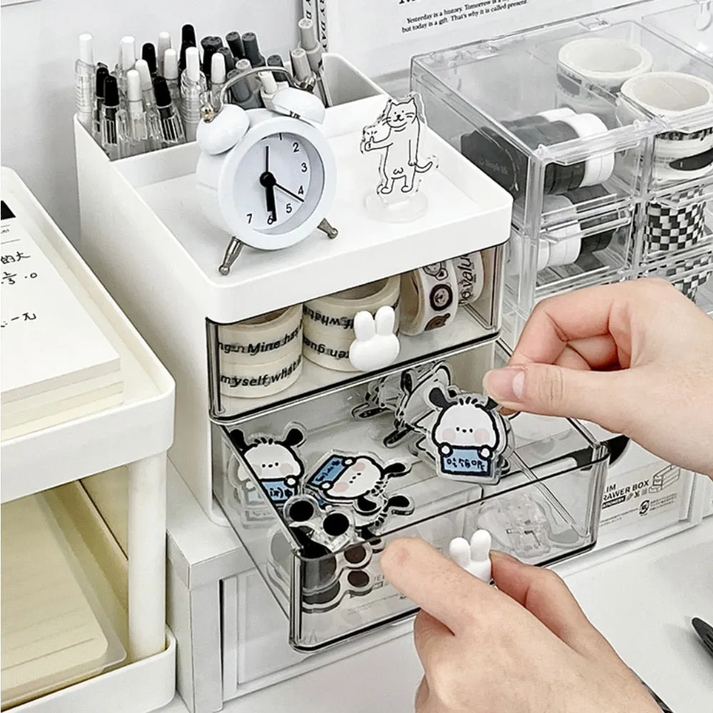 Kawaii Transparent Acrylic Pen Holder For Desk