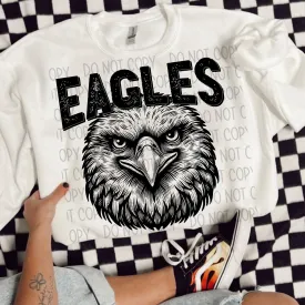 Line Drawing Eagles  Mascot Sweatshirt/Long Sleeve