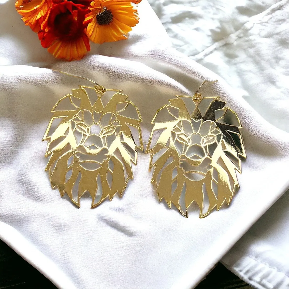 Lion Earrings - Lion Jewelry, Handmade Earrings, Handmade Jewelry, Animal Earrings, Lions Football, Animal Jewelry, Lions, Lioness, Africa