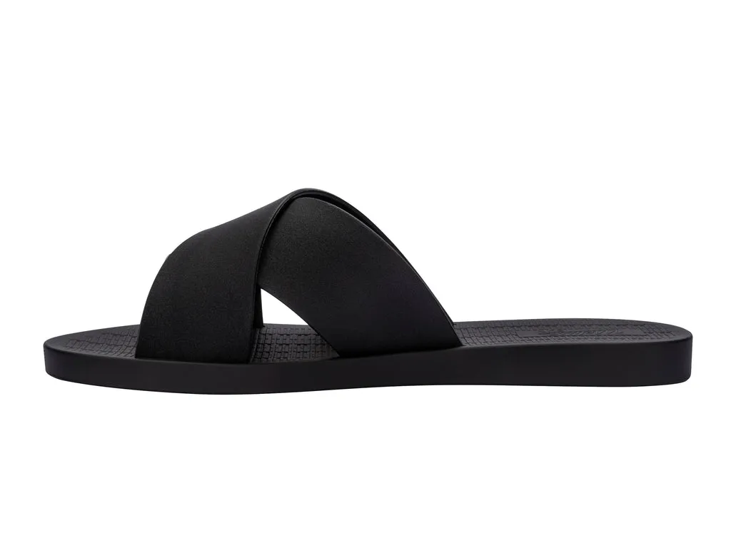 Melissa Sun City Walk AD Flat Black Slides For Women