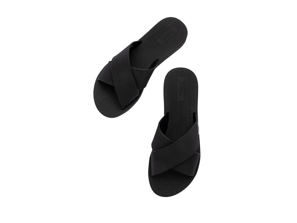 Melissa Sun City Walk AD Flat Black Slides For Women