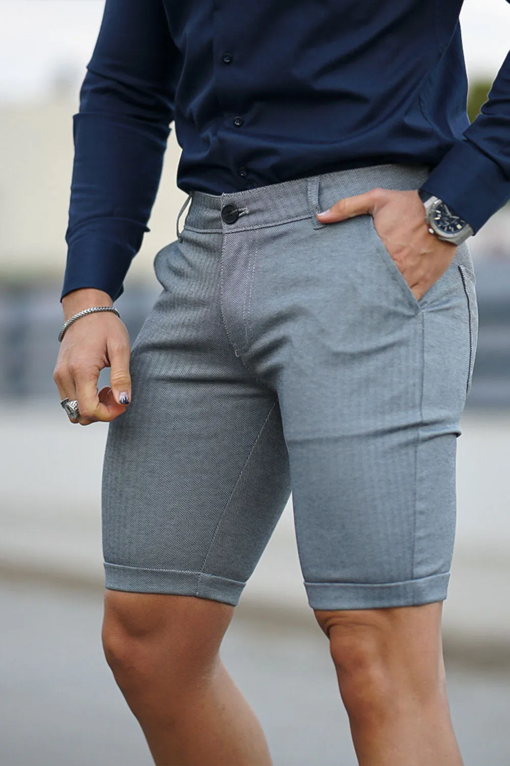 Men's Grey Chino Short