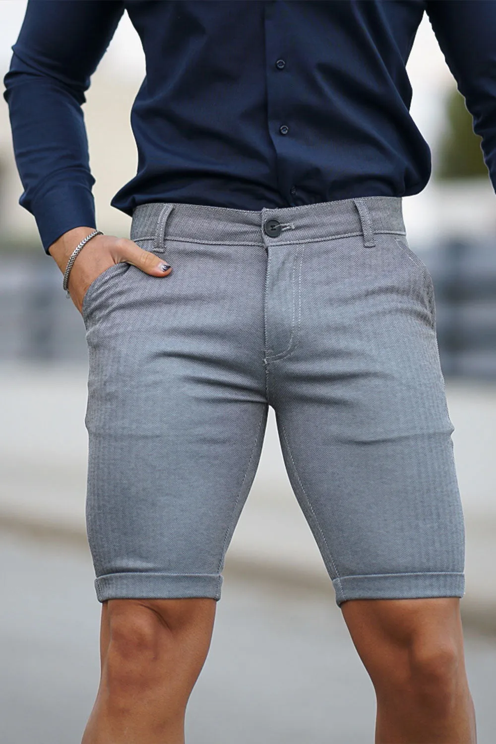 Men's Grey Chino Short