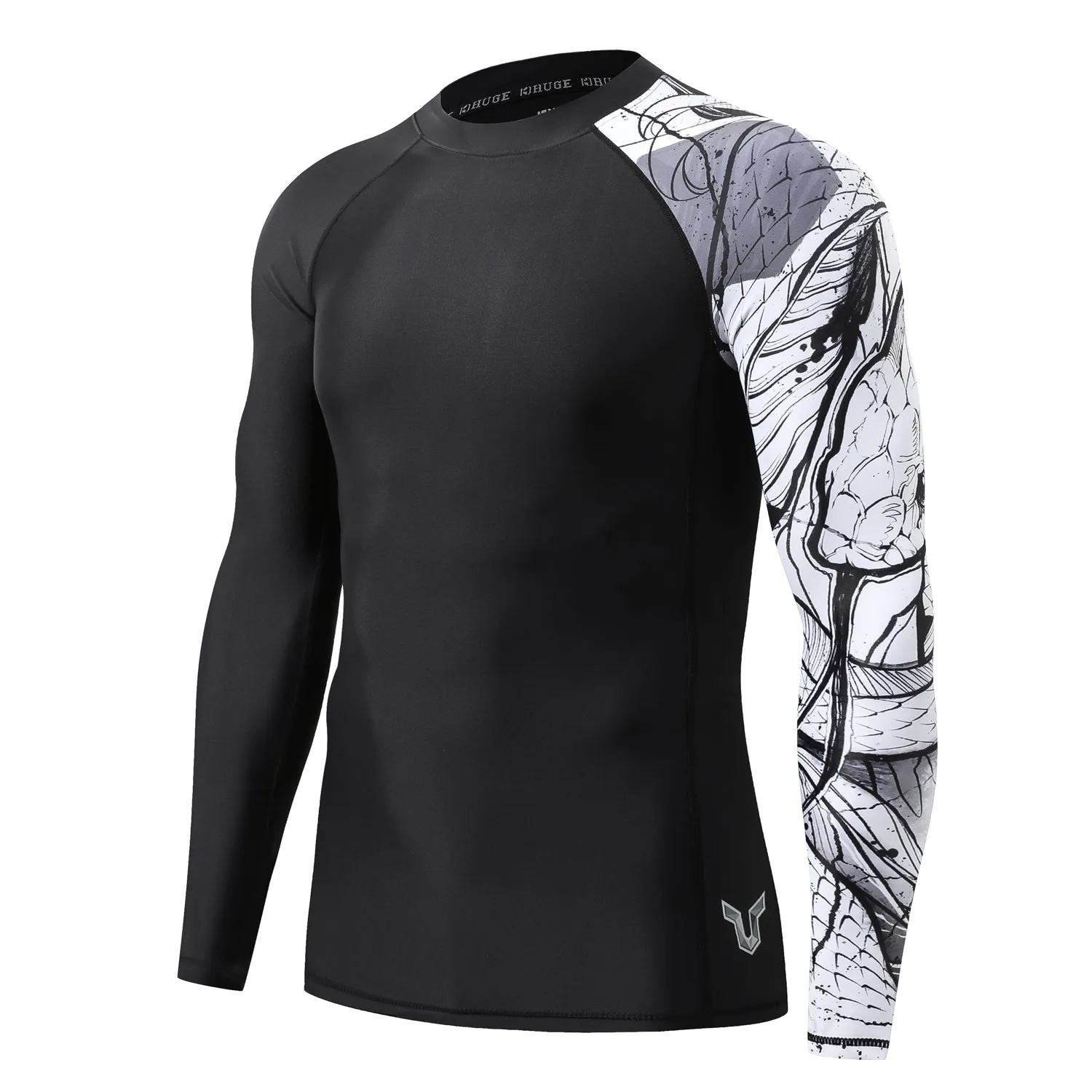 Men's Splice UV Sun Protection UPF 50  Skins Rash Guard Long Sleeves