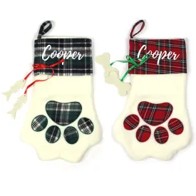 Personalised Christmas Stocking Paw 1pc