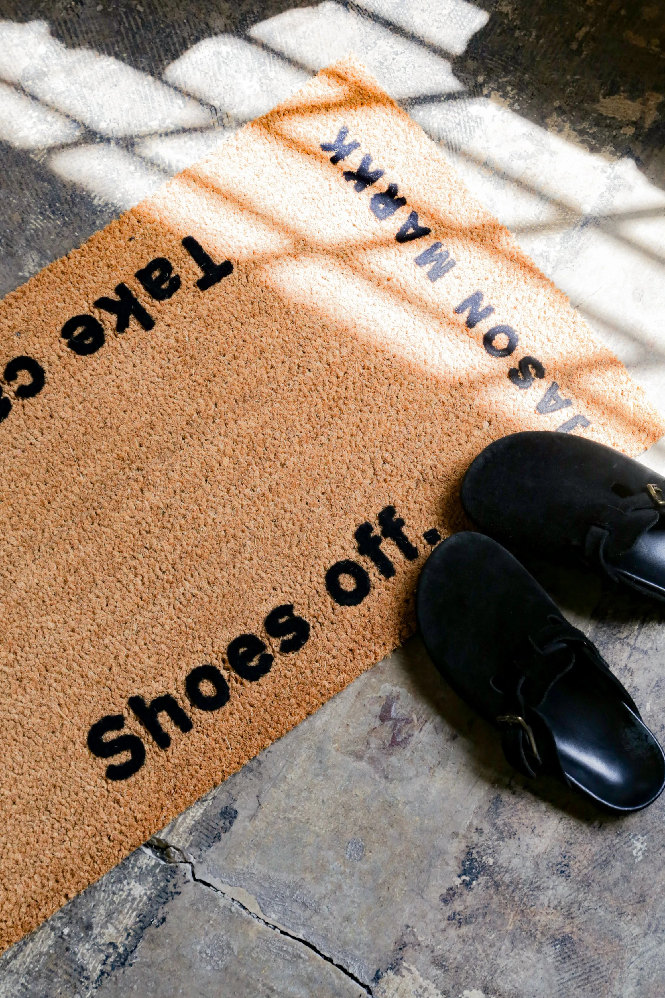 "Shoes Off" Welcome Mat