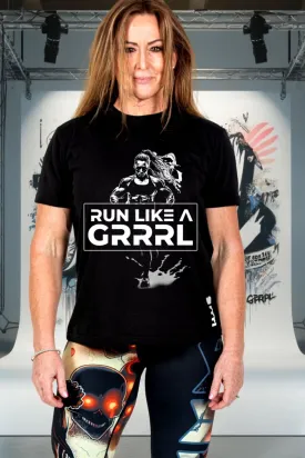 Run Like A GRRRL Black Performance Tee