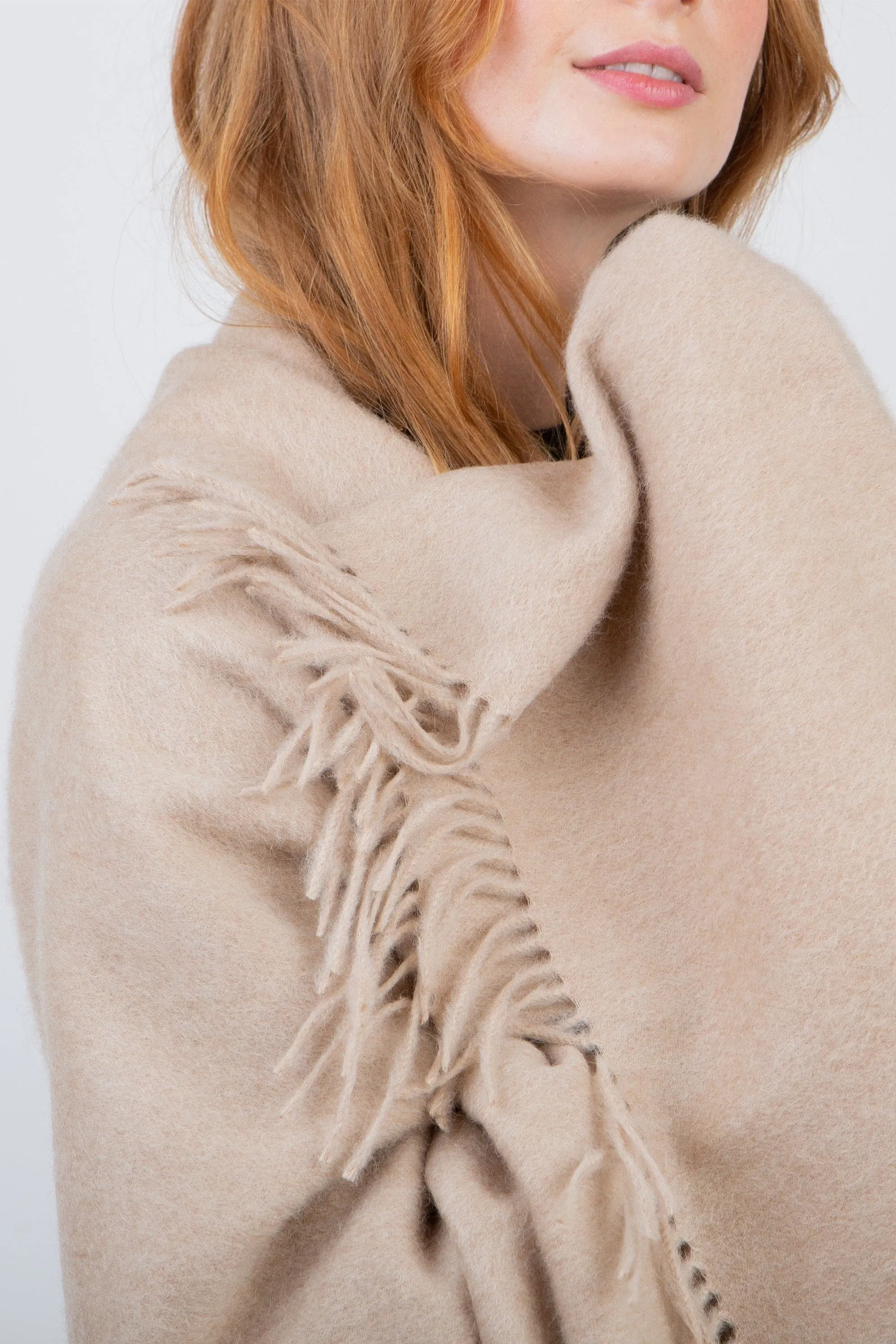 Solid Lambswool Stole - Vicuna