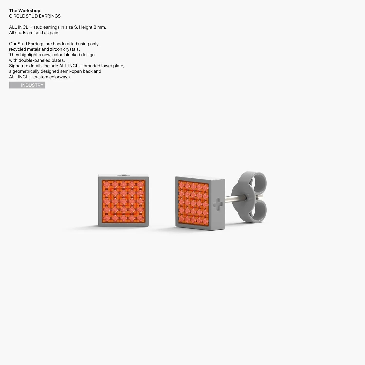 Square Studs Earrings in Turf