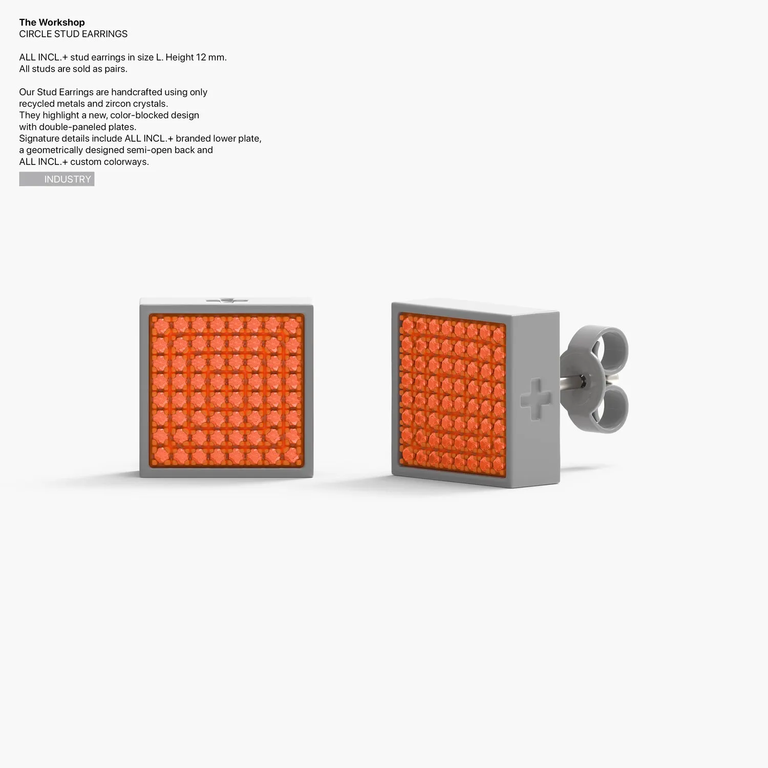 Square Studs Earrings in Turf