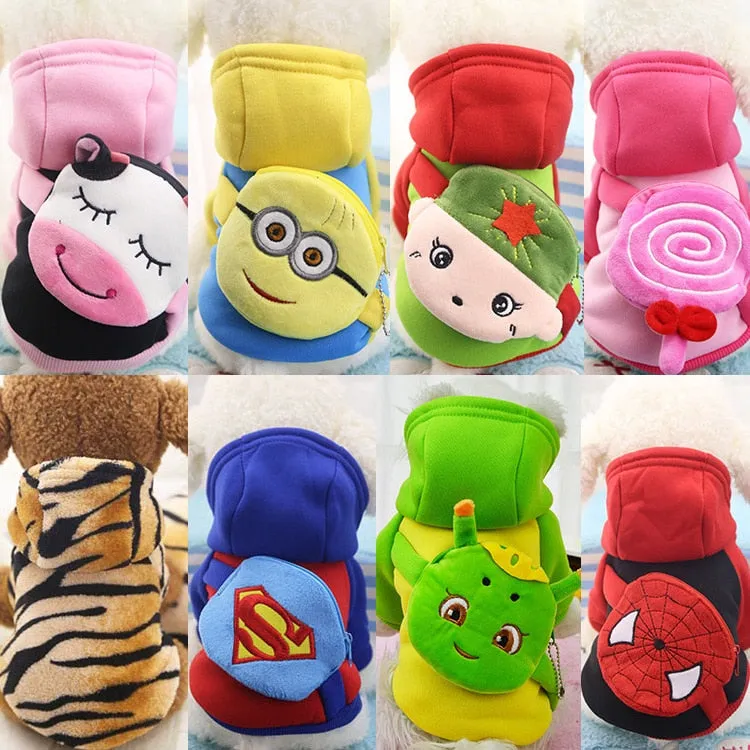 Super Cute Cartoon Character Hoodies For Puppy & Dogs