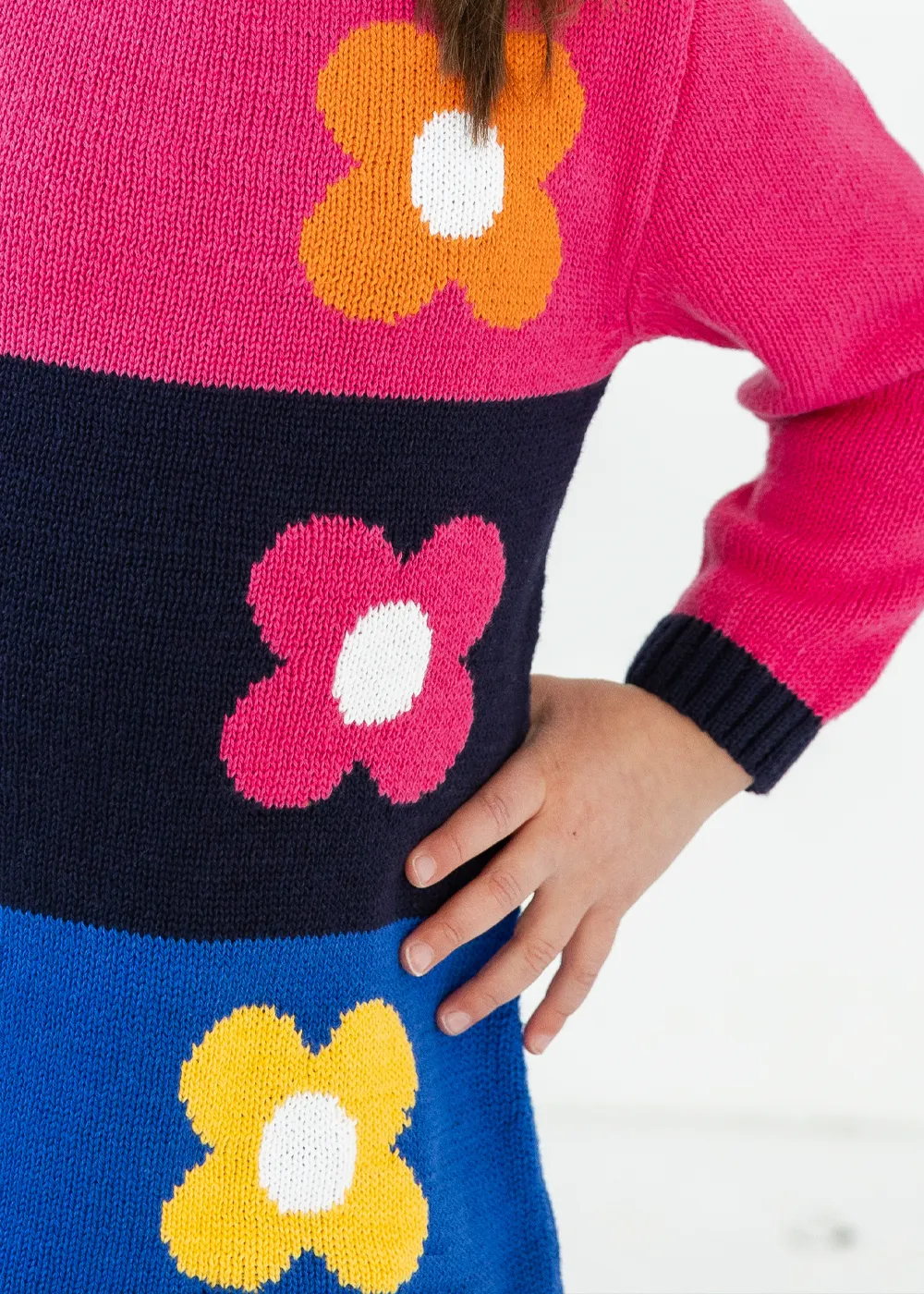 Sweater Tunic With Flowers And Leggings