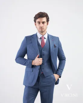 Vercini Azure Serenity Deluxe Three-Piece Men's Suit