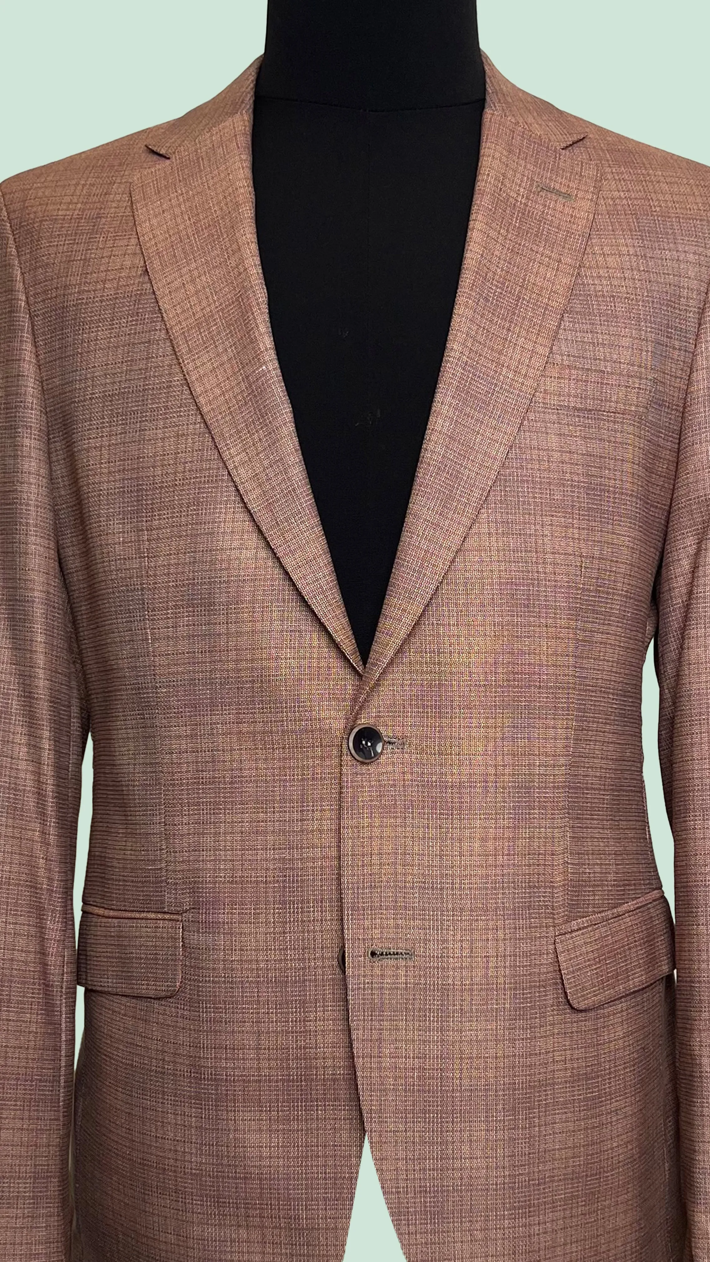 Vercini Men's Cinnamon Herringbone Elegance Blazer