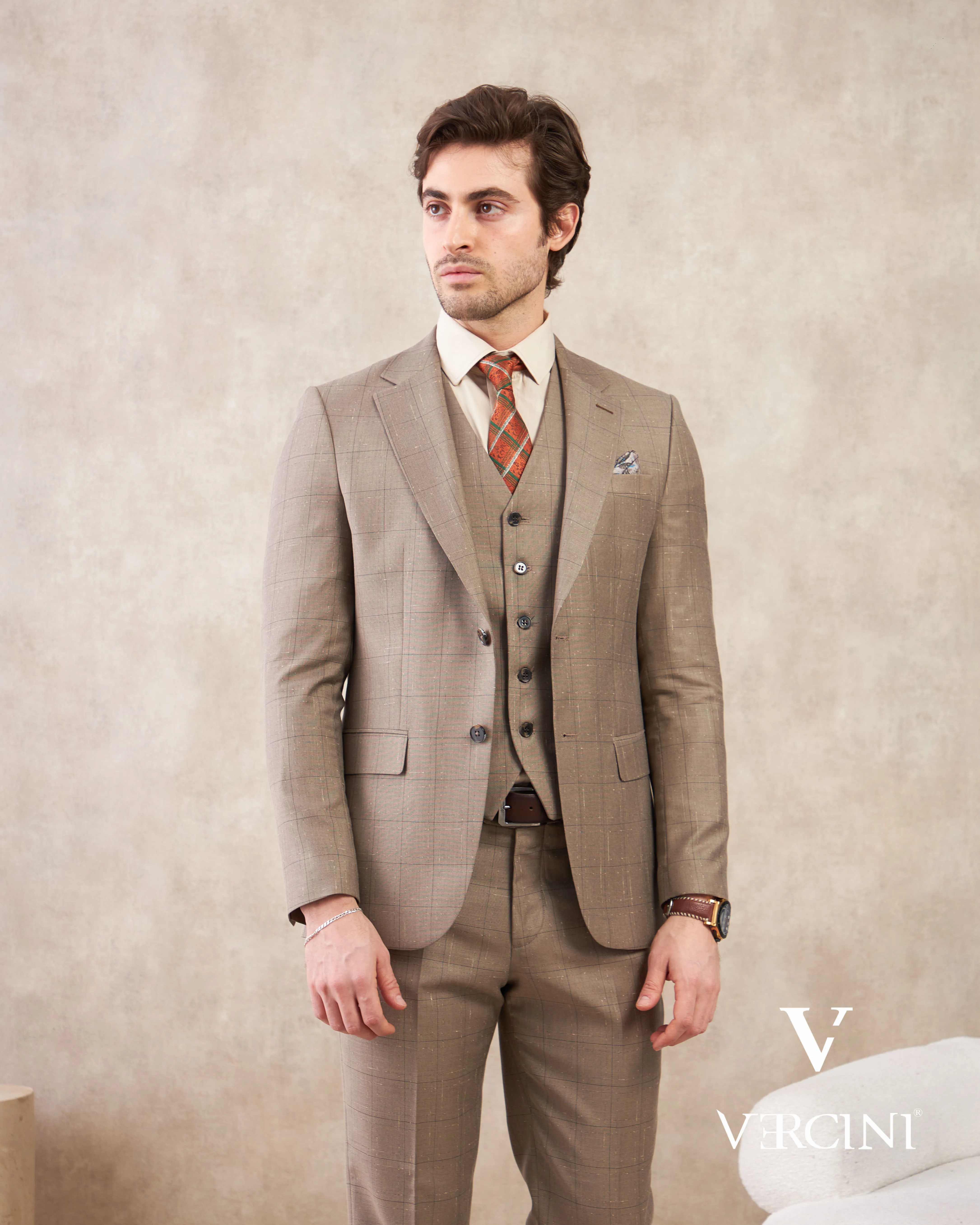 Vercini Terra Harmony Three-Piece Men's Suit