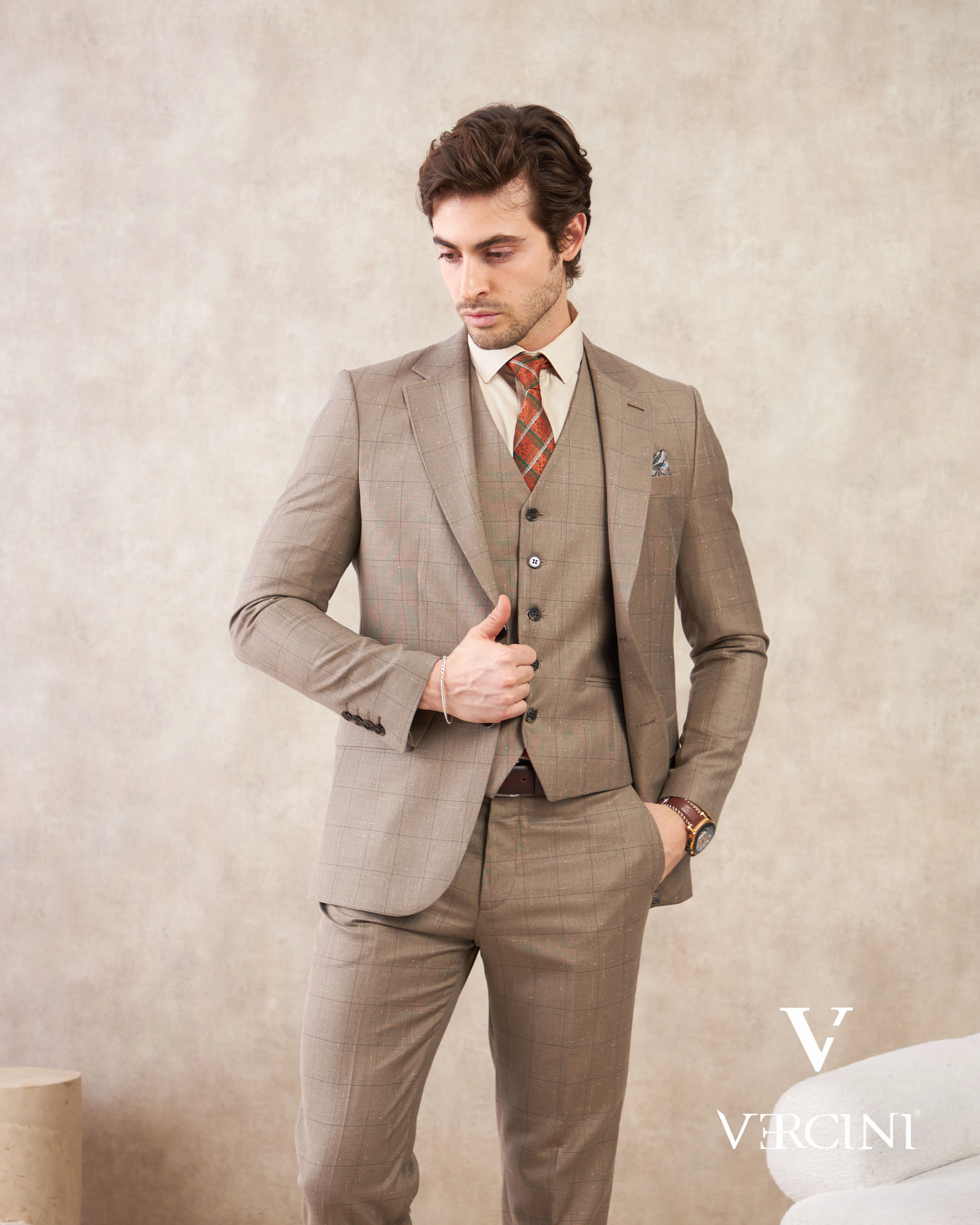 Vercini Terra Harmony Three-Piece Men's Suit