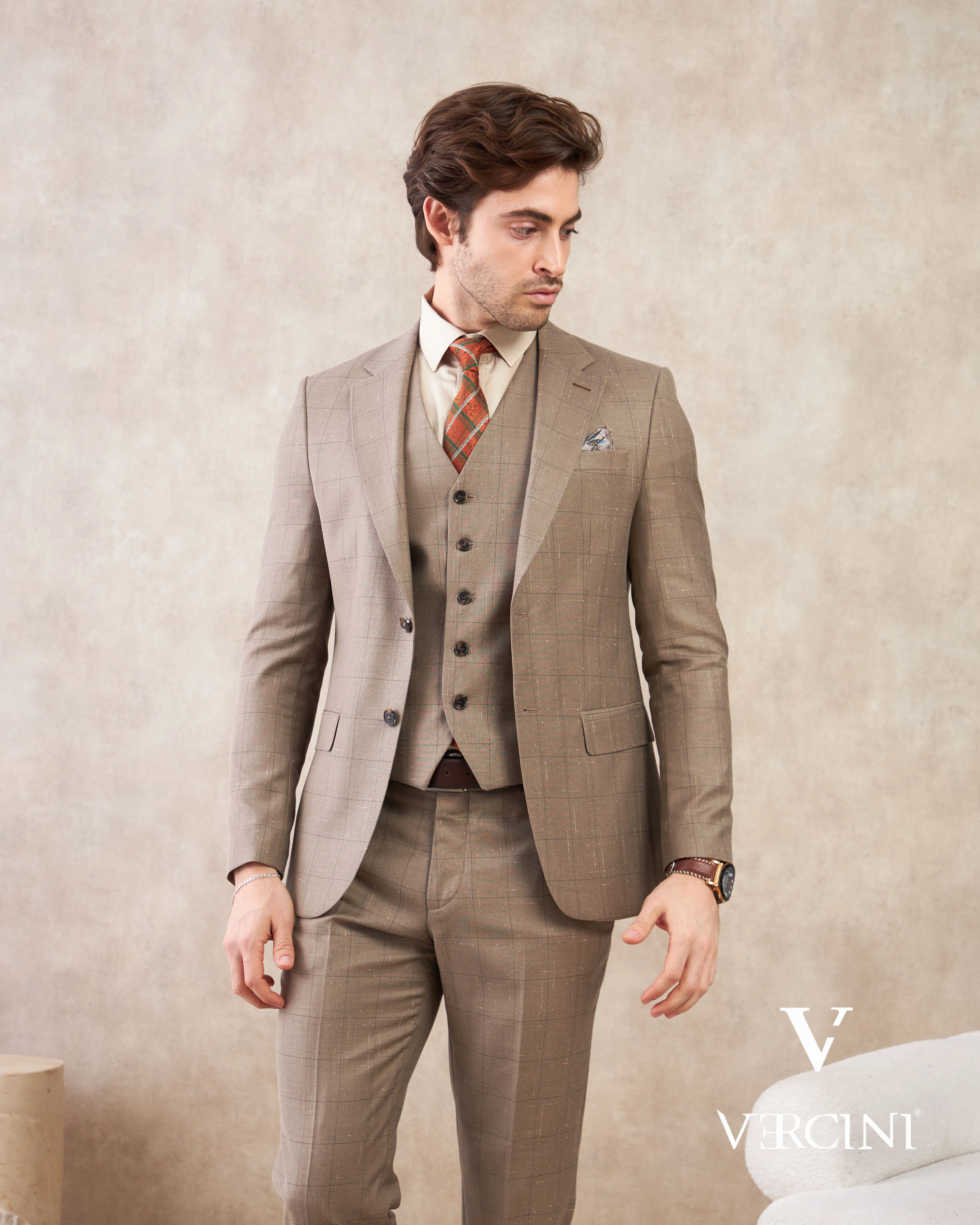 Vercini Terra Harmony Three-Piece Men's Suit