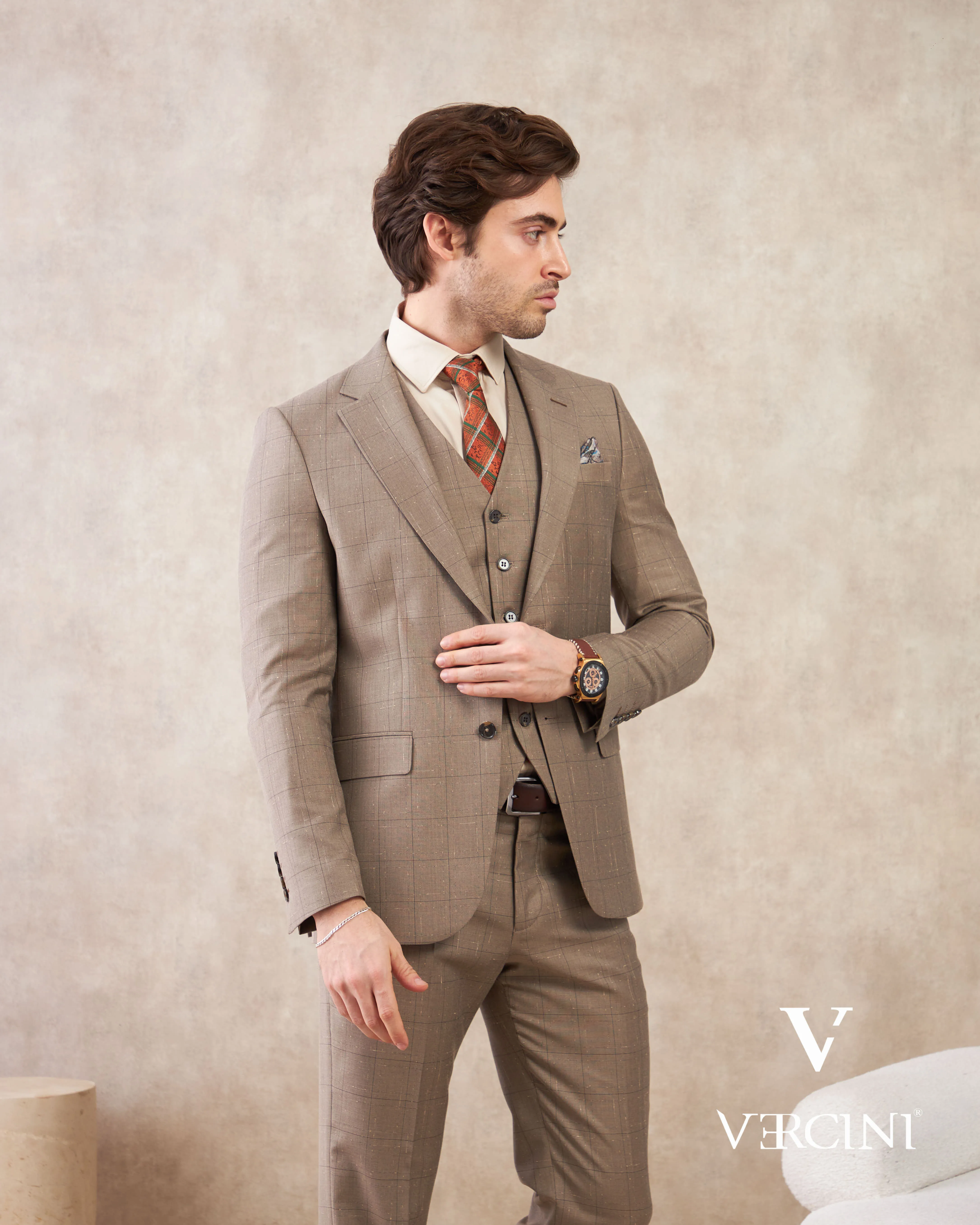 Vercini Terra Harmony Three-Piece Men's Suit