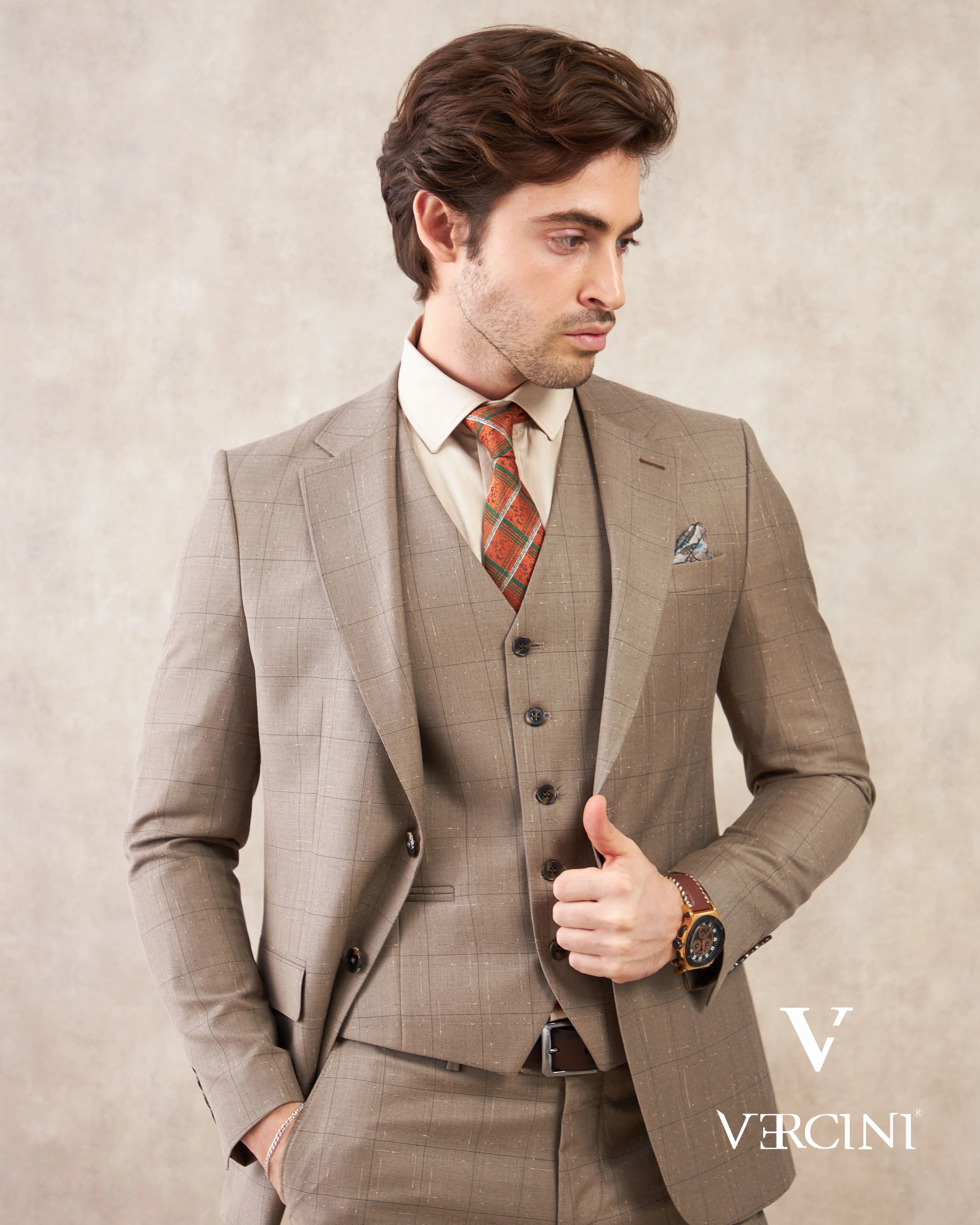 Vercini Terra Harmony Three-Piece Men's Suit