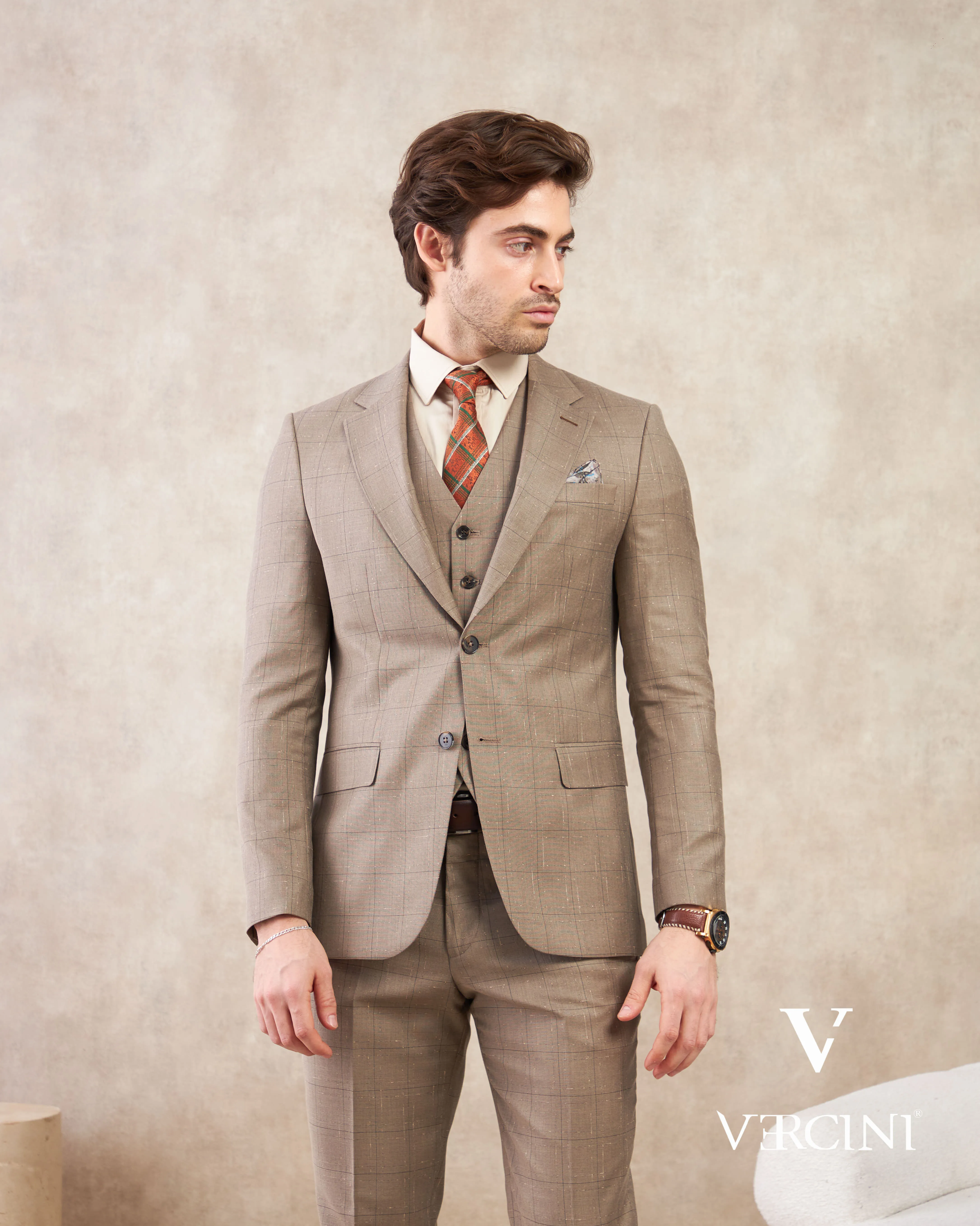 Vercini Terra Harmony Three-Piece Men's Suit