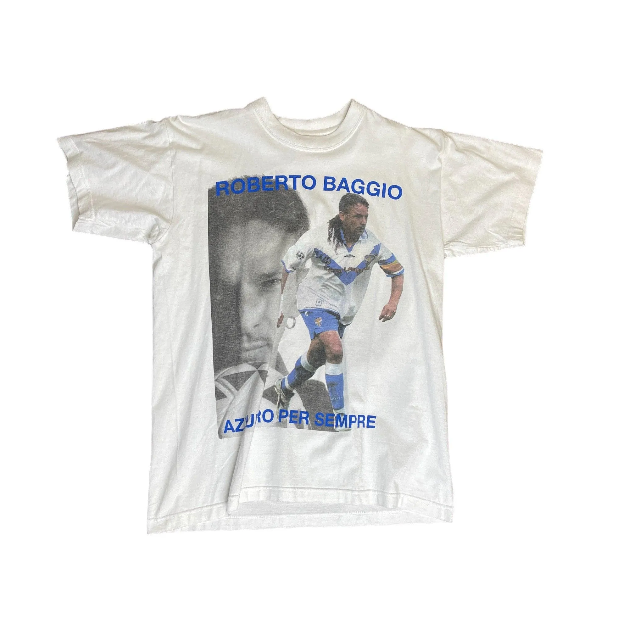 Vintage 90s White Inter Milan Baggio Tee - Small