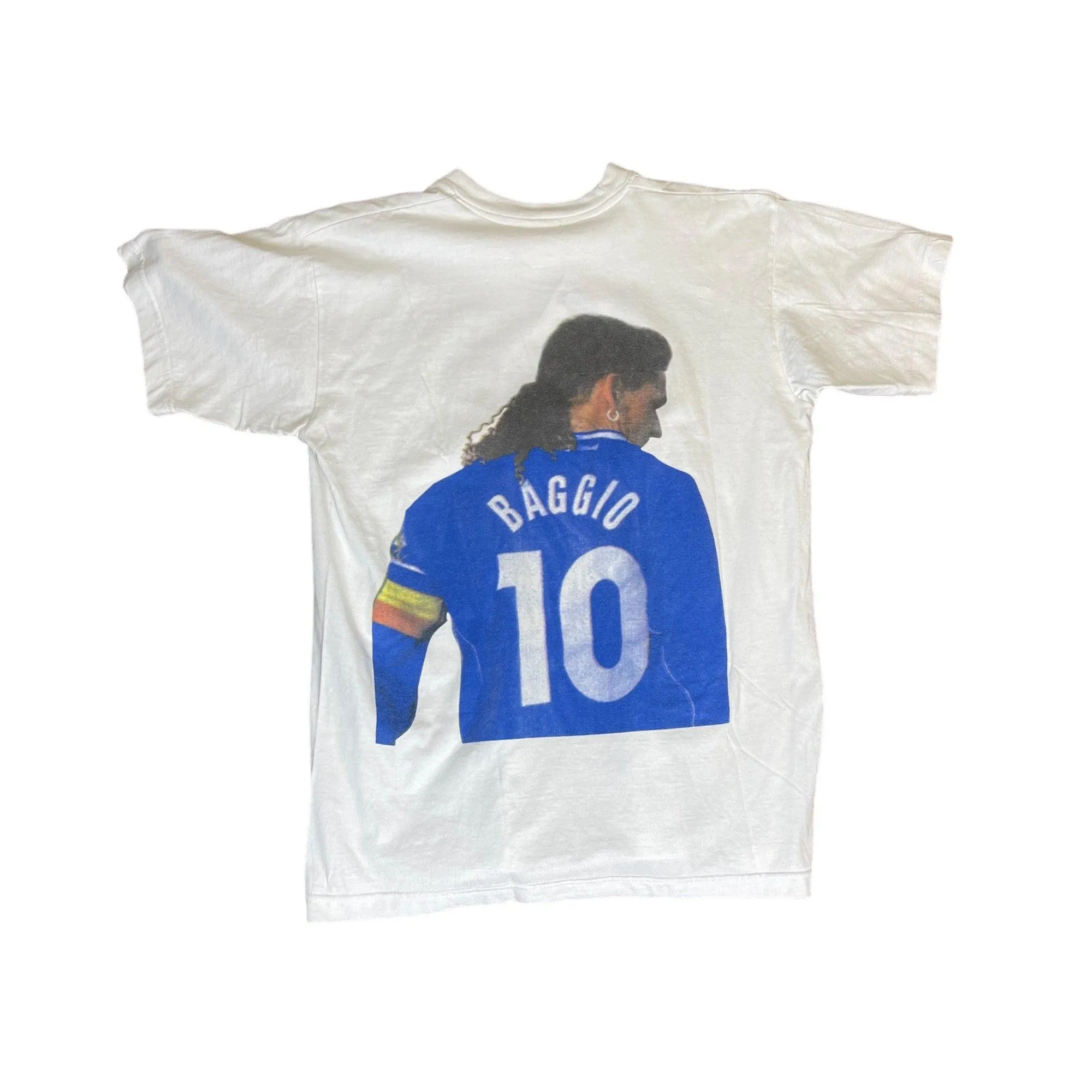 Vintage 90s White Inter Milan Baggio Tee - Small